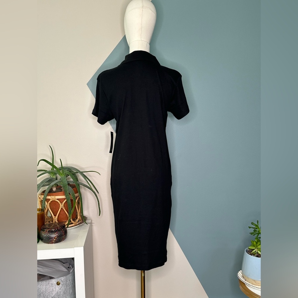 U.S. Polo Assn. Black Cotton Polo T-Shirt Dress M NWT - Picture 5 of 11